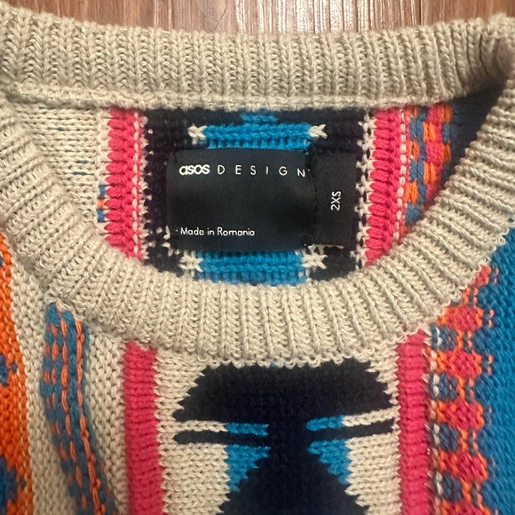 ASOS Men’s Colorful Patterned Sweater - Picture 3 of 4